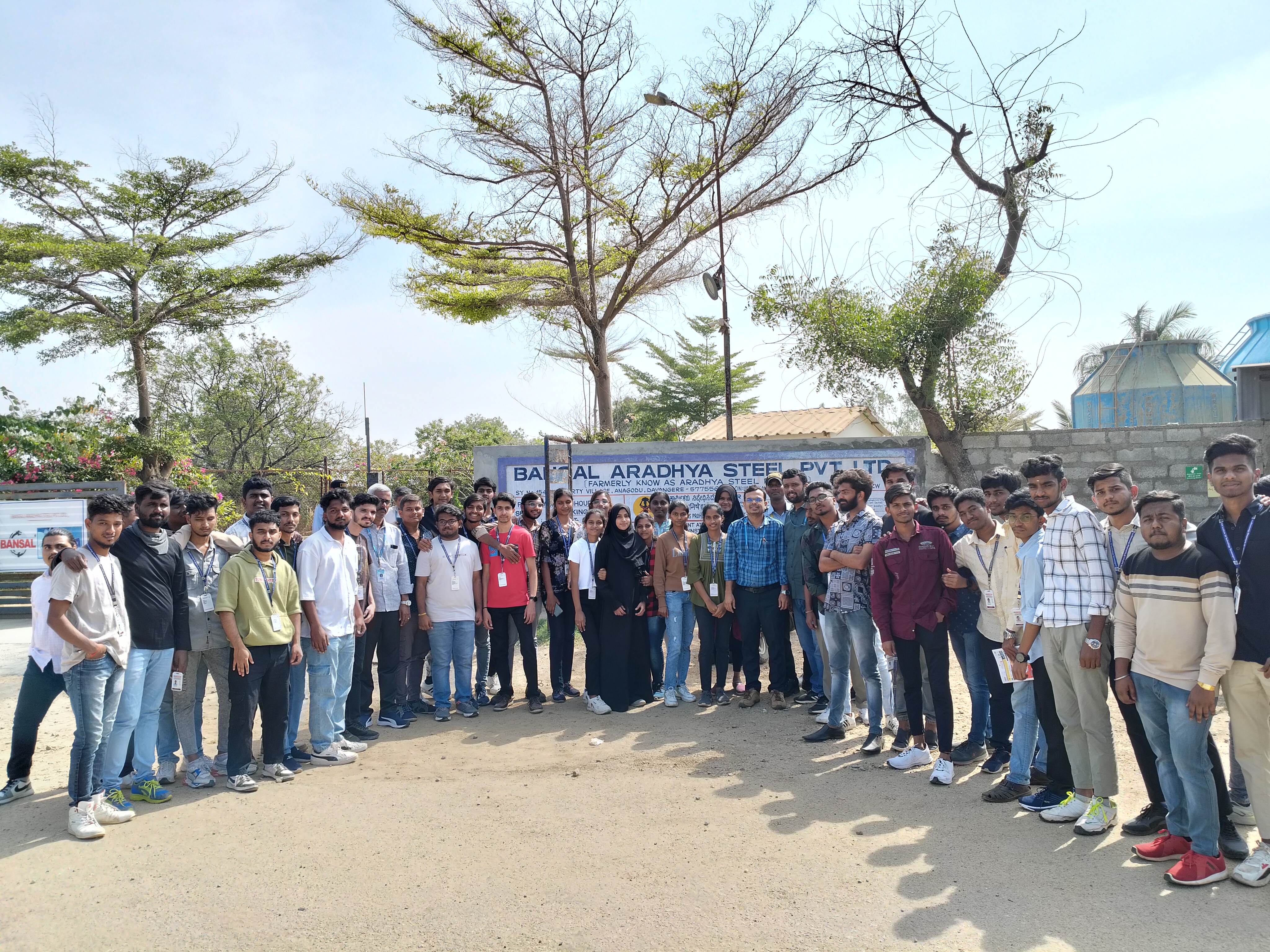 Students at industrial site visit